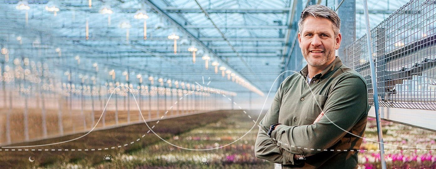 Decoratief, man in kas