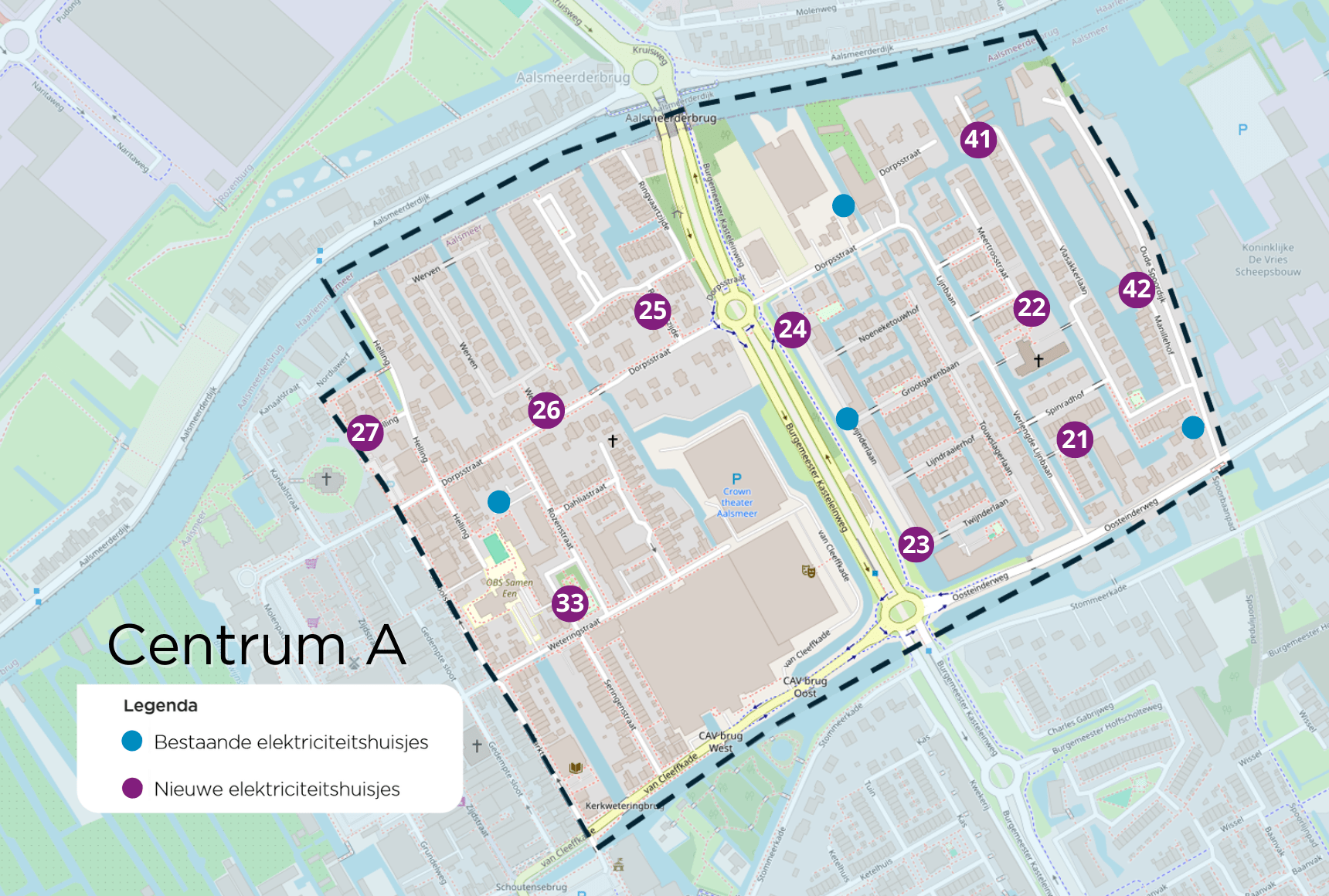 Kaart centrum Aalsmeer