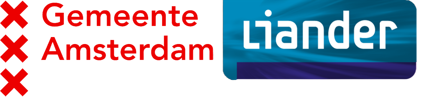 Logo's van Liander en gemeente Amsterdam