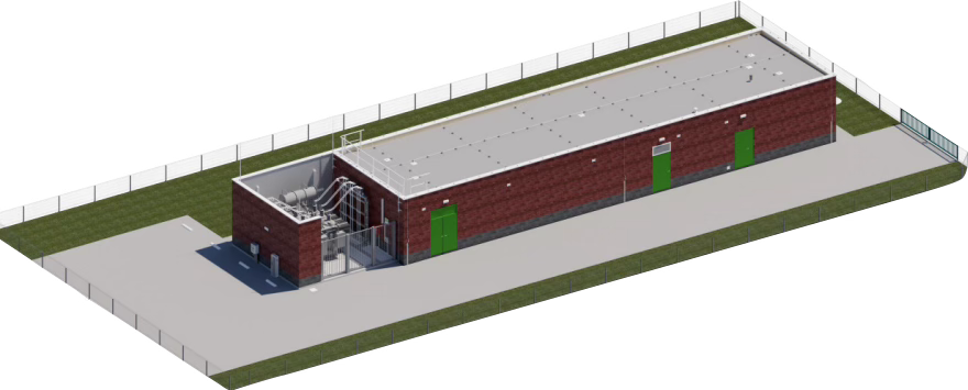 Impressie van het 3D-model van het nieuwe regelstation.