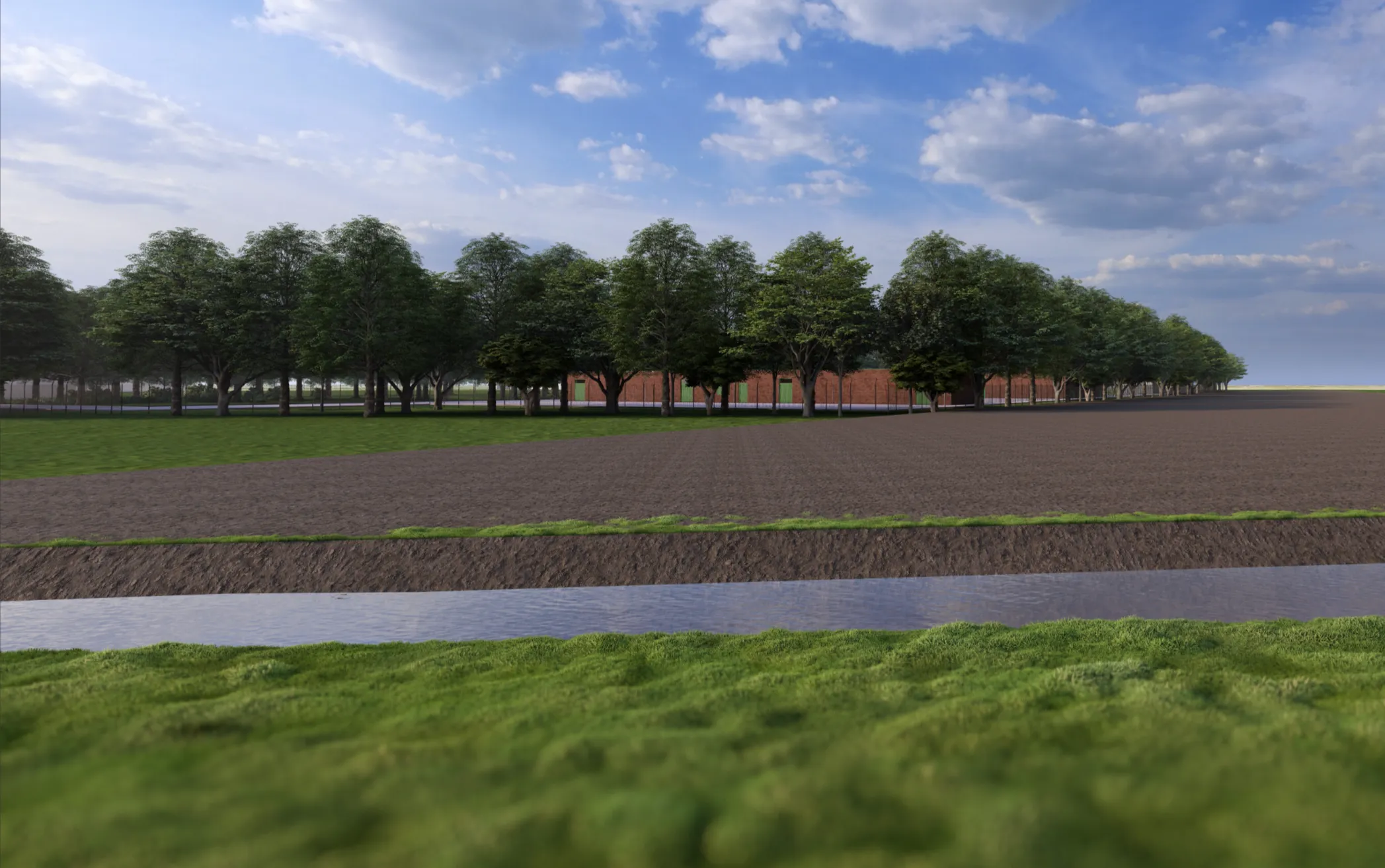 Een impressie van de landschappelijke inpassing van het elektriciteitsstation
