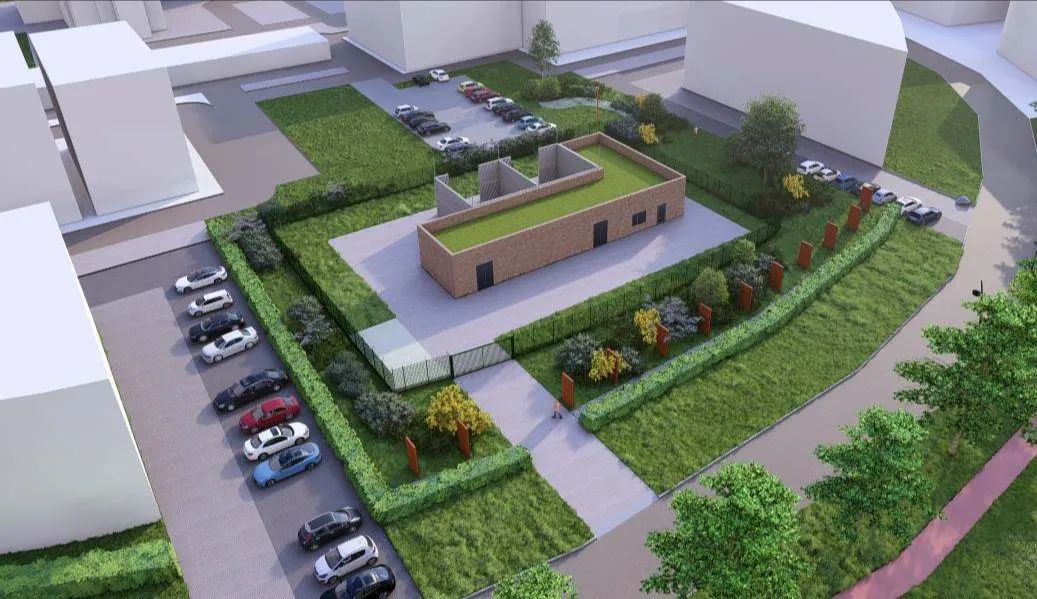 Een 3D visualisatie van het toekomstige elektriciteitsstation