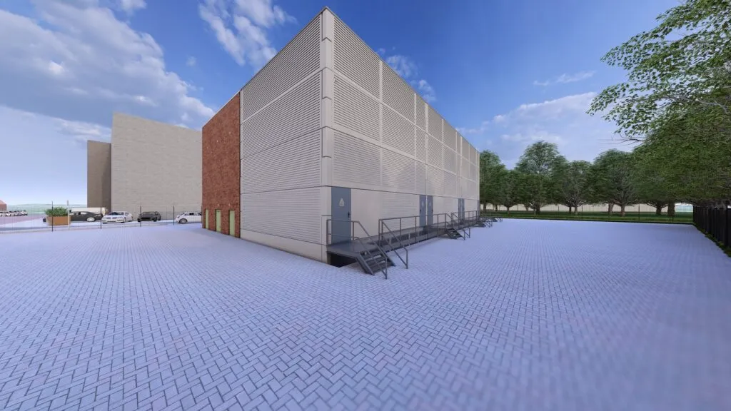 3D-impressie van het ontwerp van het elektriciteitsstation