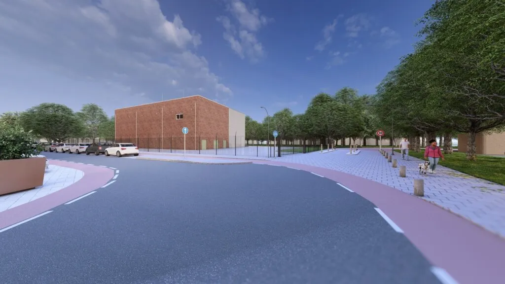 3D-impressie van het ontwerp van het elektriciteitsstation