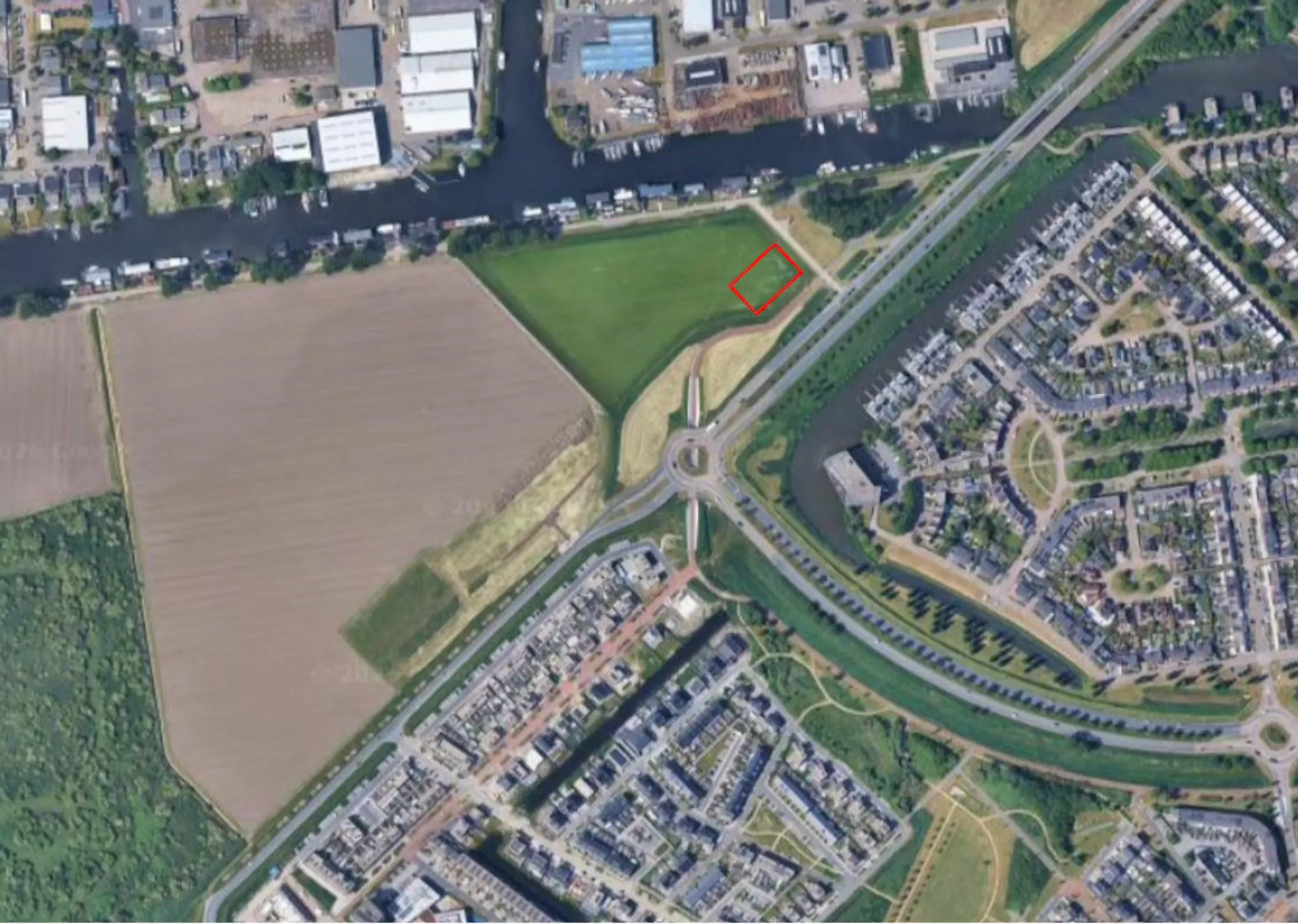 Kaart met de locatie waar het nieuwe elektriciteitsstation komt bij het Woonhavenpad en de Westerdreef