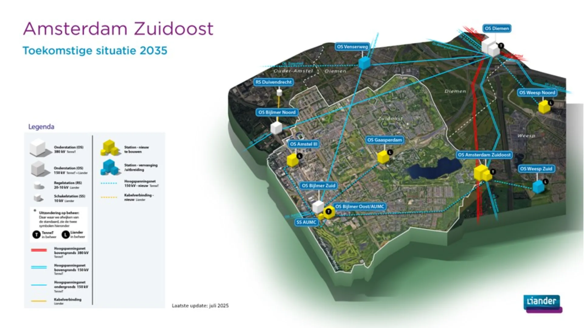 Weergave van de toekomstige situatie in Amsterdam Zuidoost in 2035.