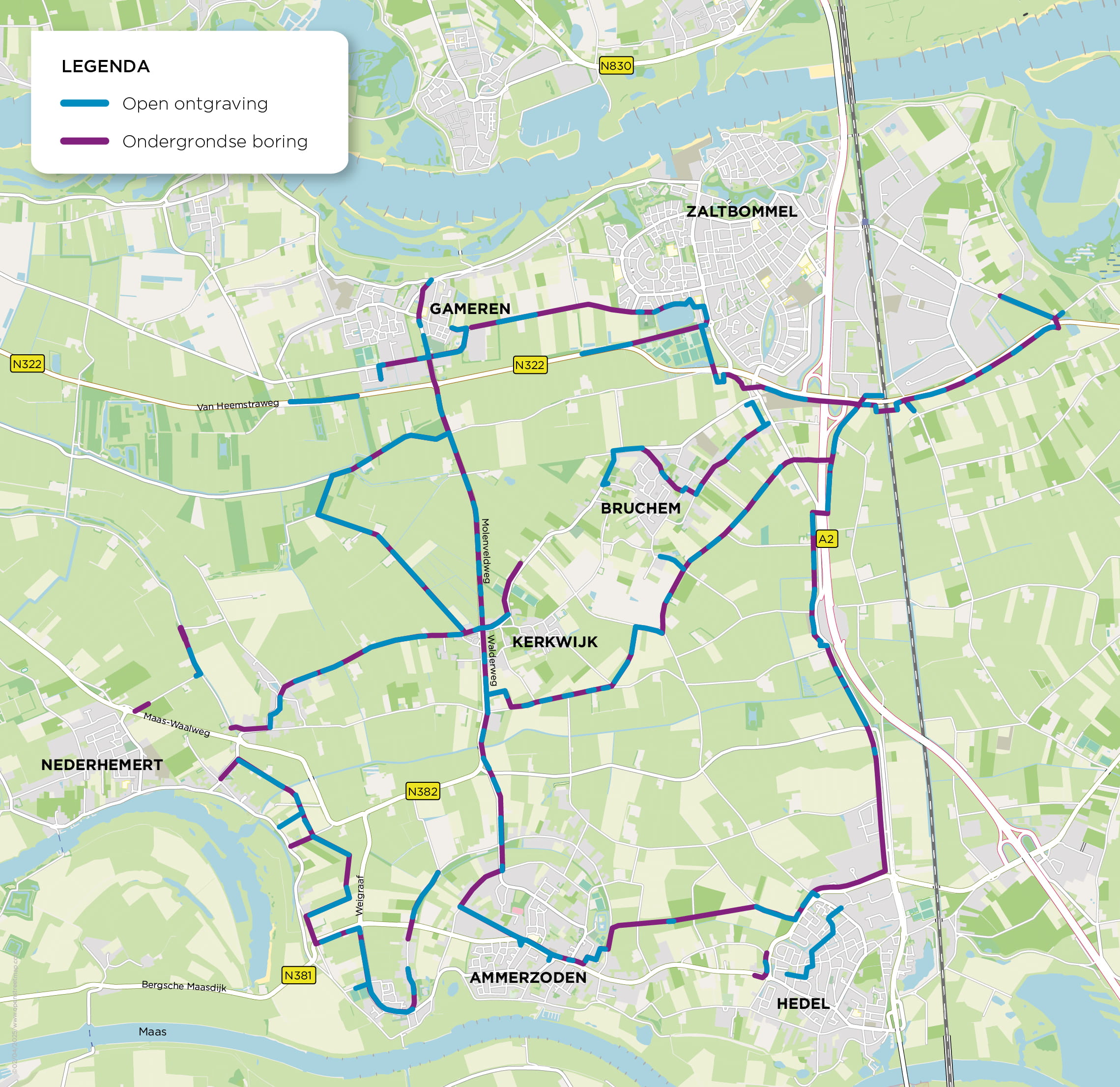 Kabelroute Gameren Uitbreiding middenspanningsnet