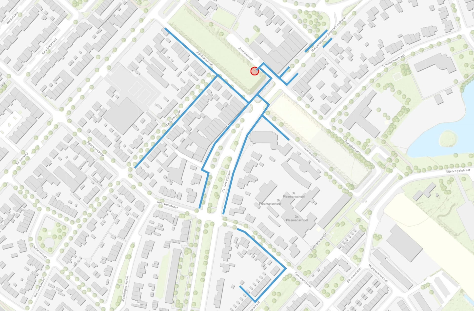 Plattegrond werkzaamheden Adelaarstraat