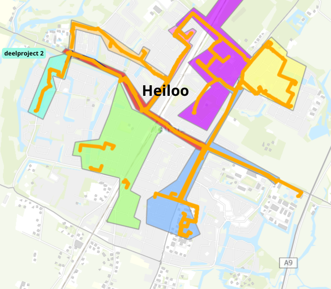 Heiloo - voorlopig kabeltracé  en deelprojecten