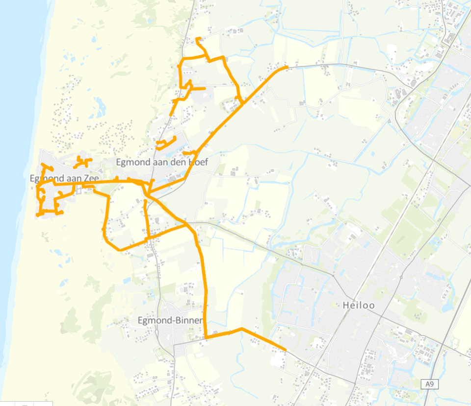 Voorlopig kabeltracé Egmond aan den Hoef