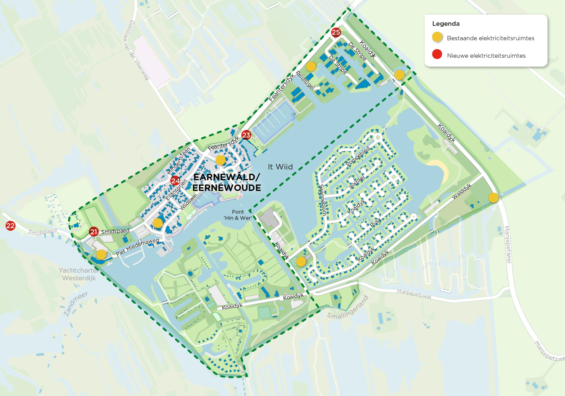 Werkgebied voor de buurtaanpak in Earnewâld