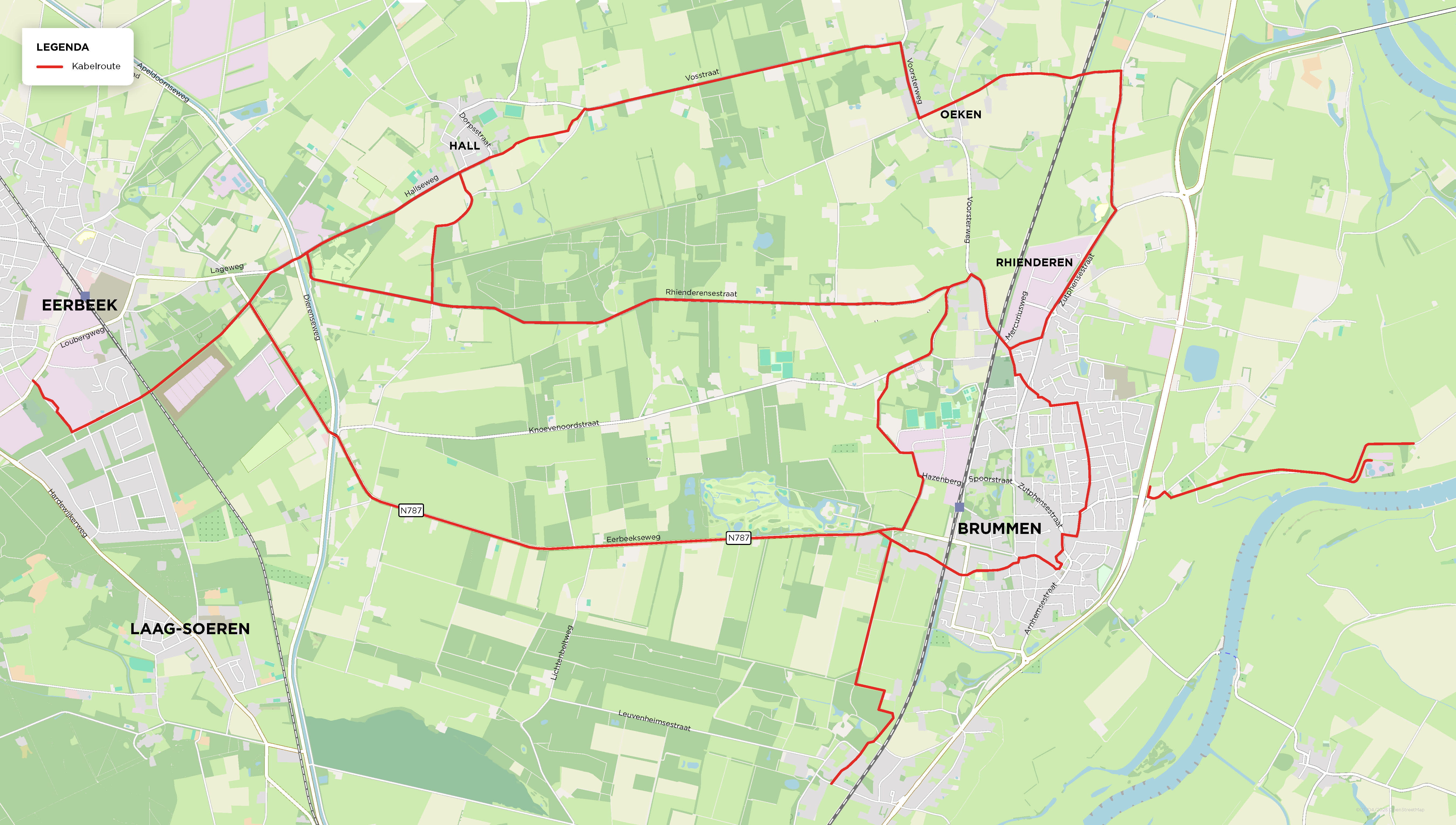 Kabelroute Brummen en omgeving