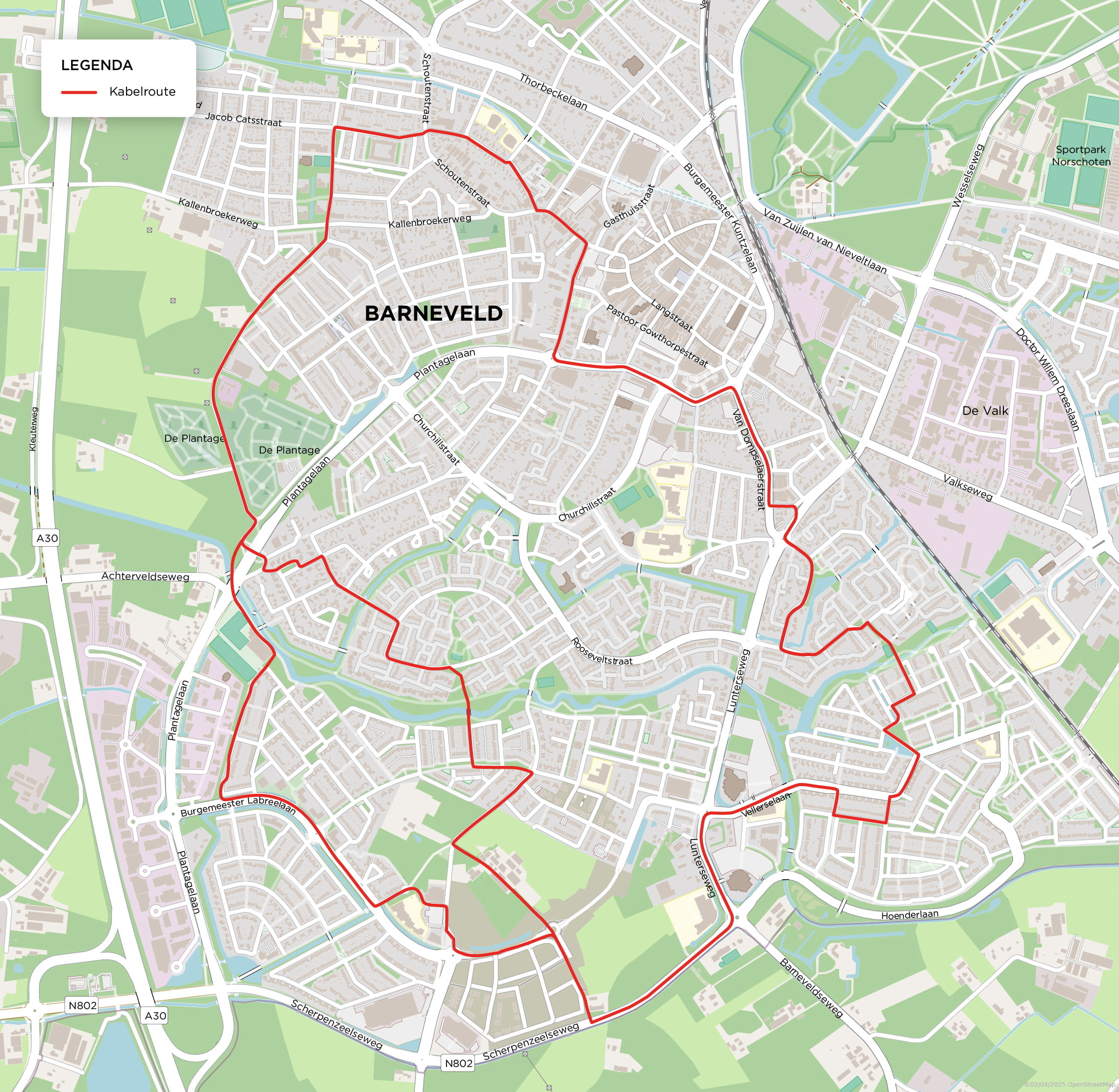 Kabelroute Barneveld