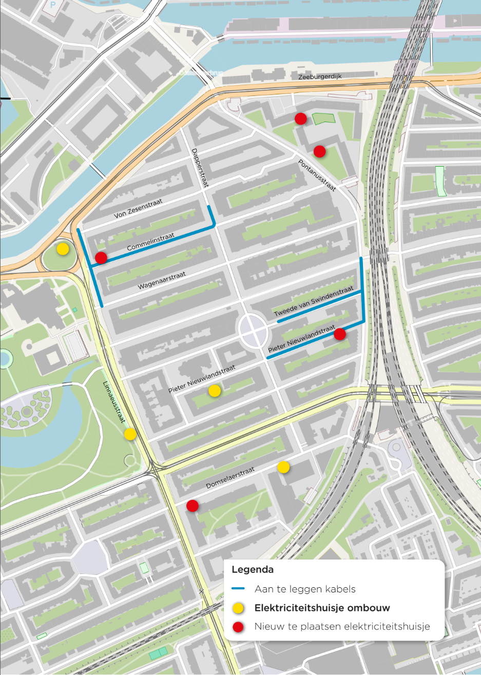 Plattegrond werkzaamheden Dapperbuurt