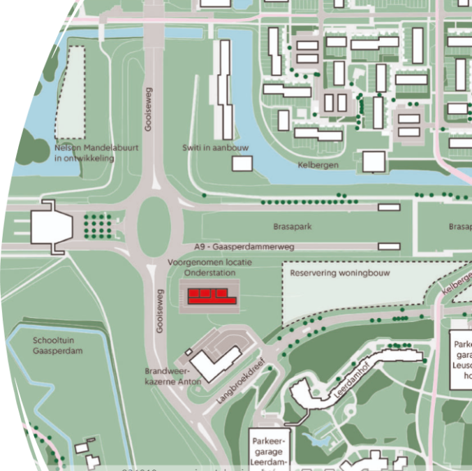 Gaasperdam locatie nieuwe station tekening