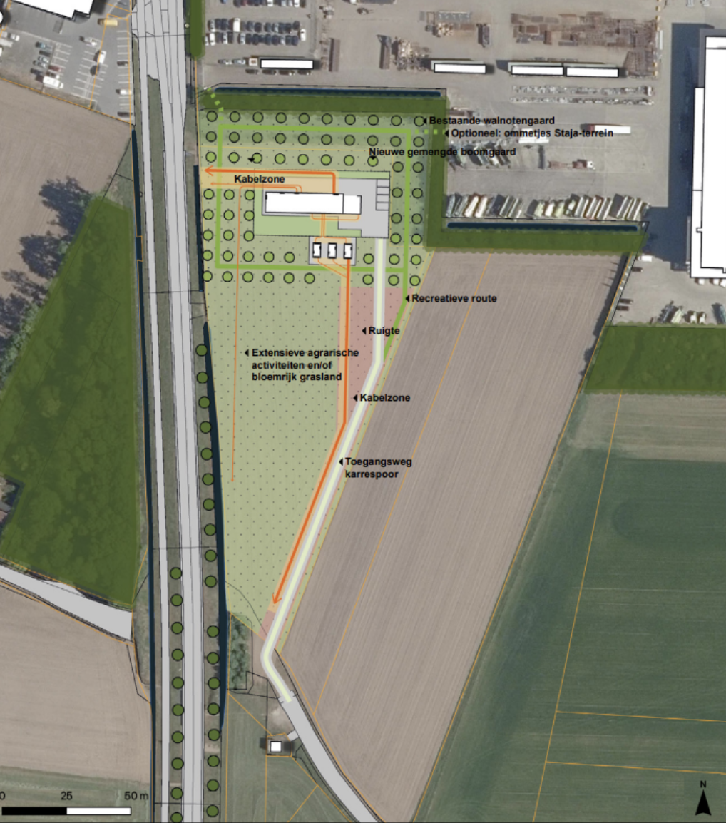 Terrein elektriciteitstation van de locatie Hengelo Olde Kaste