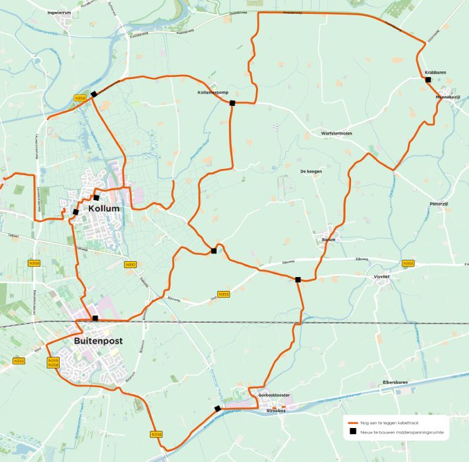 Kaart van Buitenpost Noord
