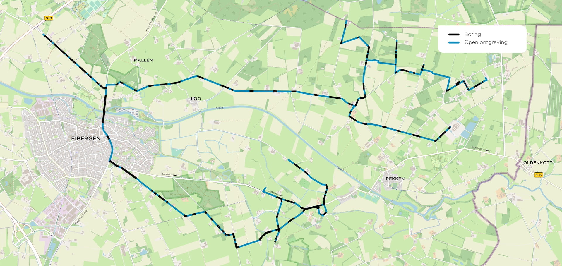 Kaart werkzaamheden Eibergen