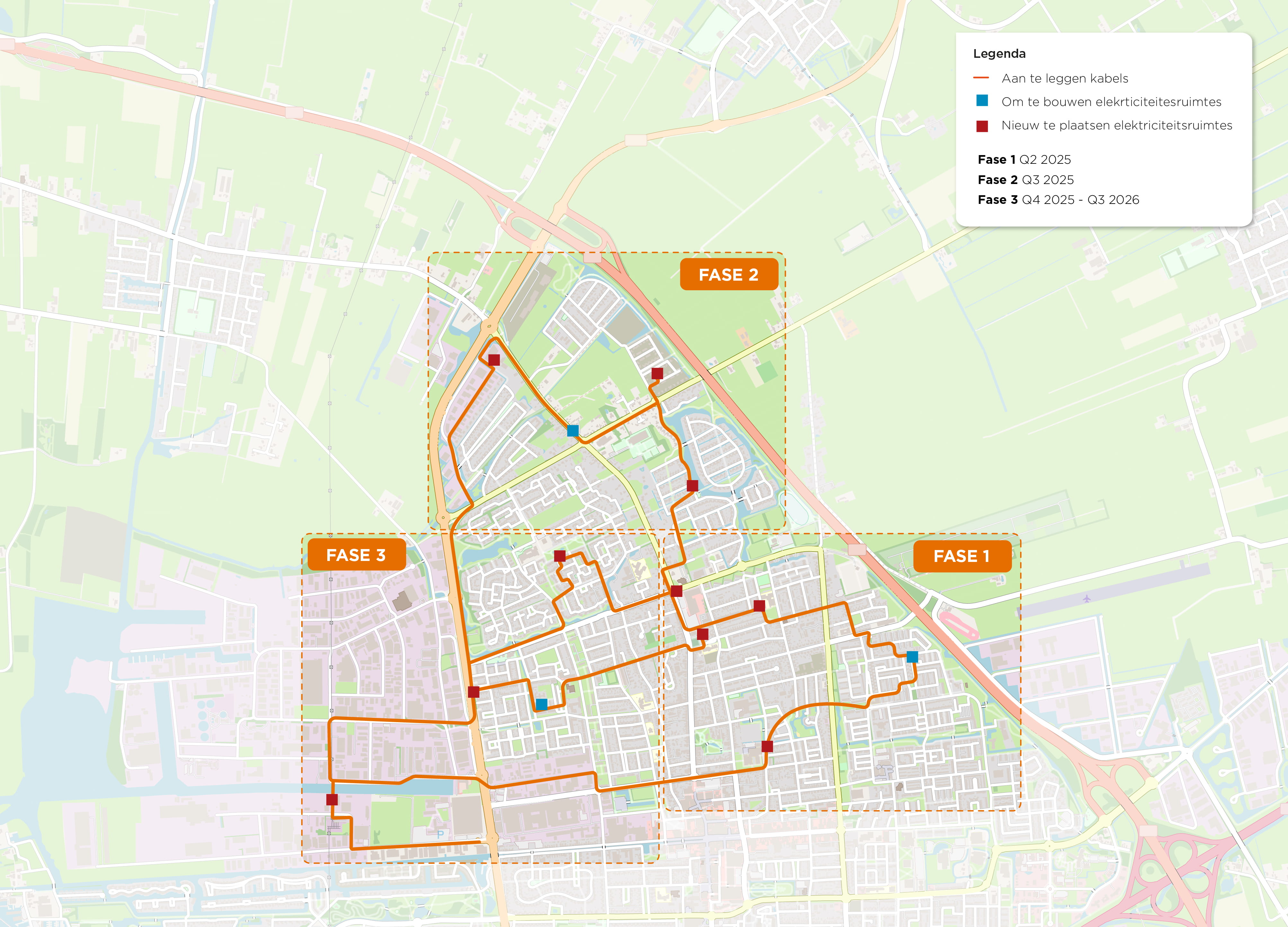 Plattegrond werkzaamheden Drachten