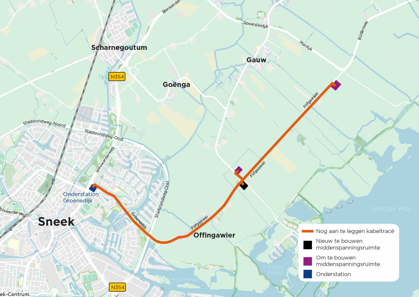 Kaart werkzaamheden Sneek Noordoost
