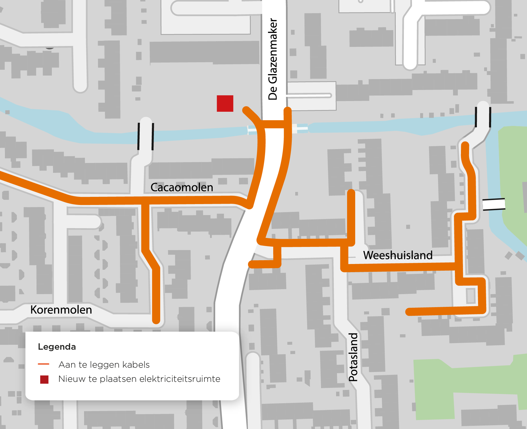 Plattegrond werkgebied Koog aan de Zaan