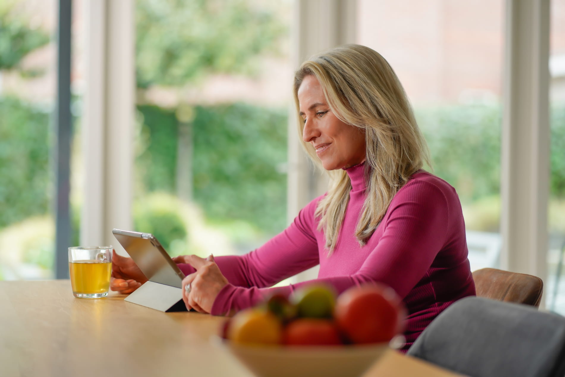 Vrouw met tablet
