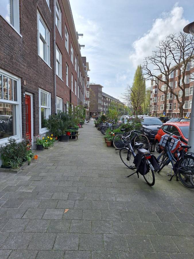 Afbeelding Scheldebuurt-Oost met plantenbakken en fietsen