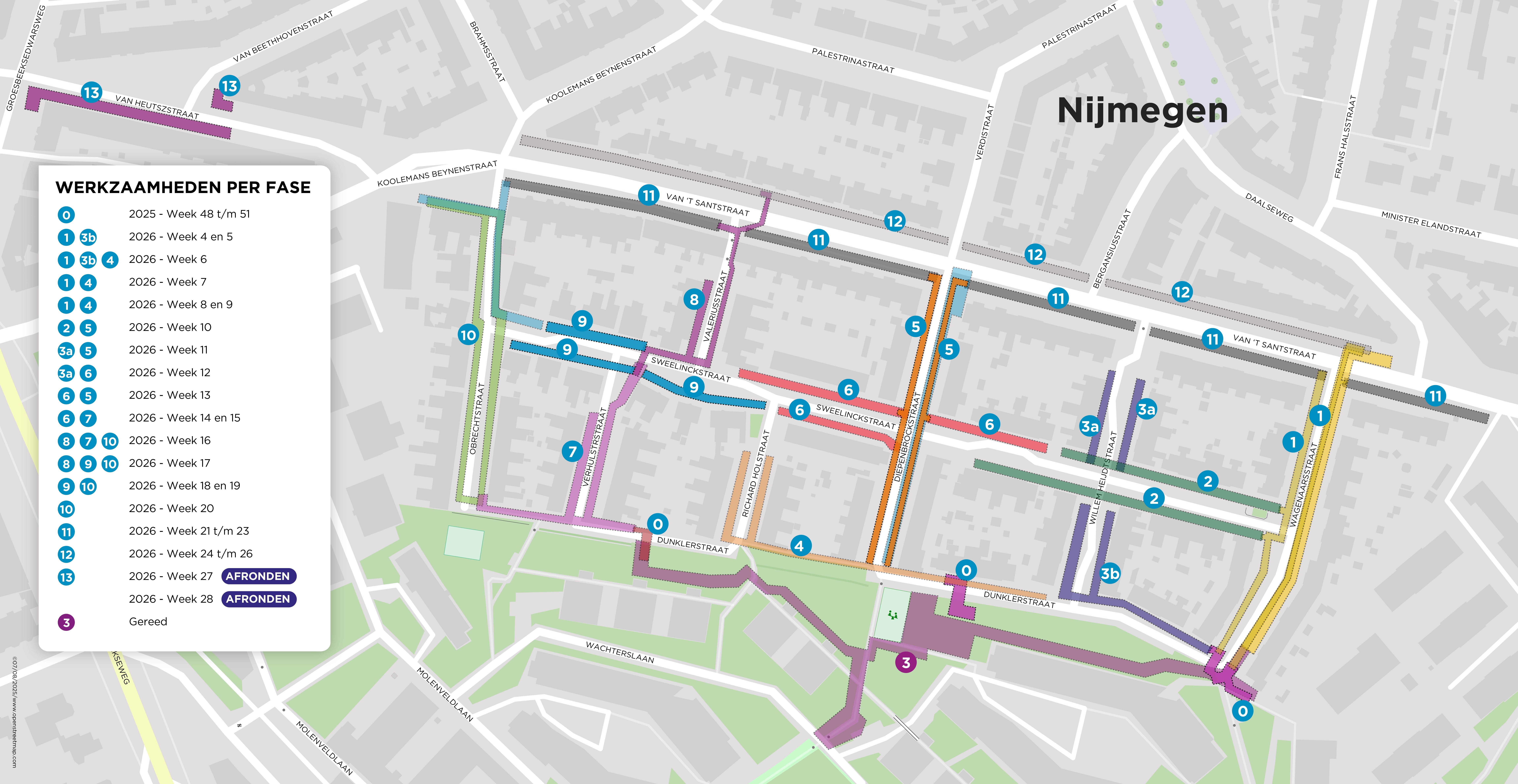 Plattegrond werkzaamheden Nijmegen Spoorbuurt