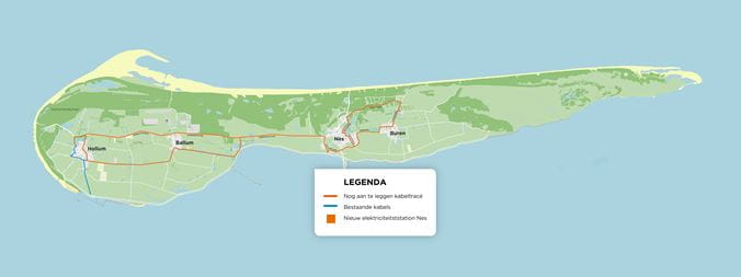 Kabelverbindingen Ameland oost en west