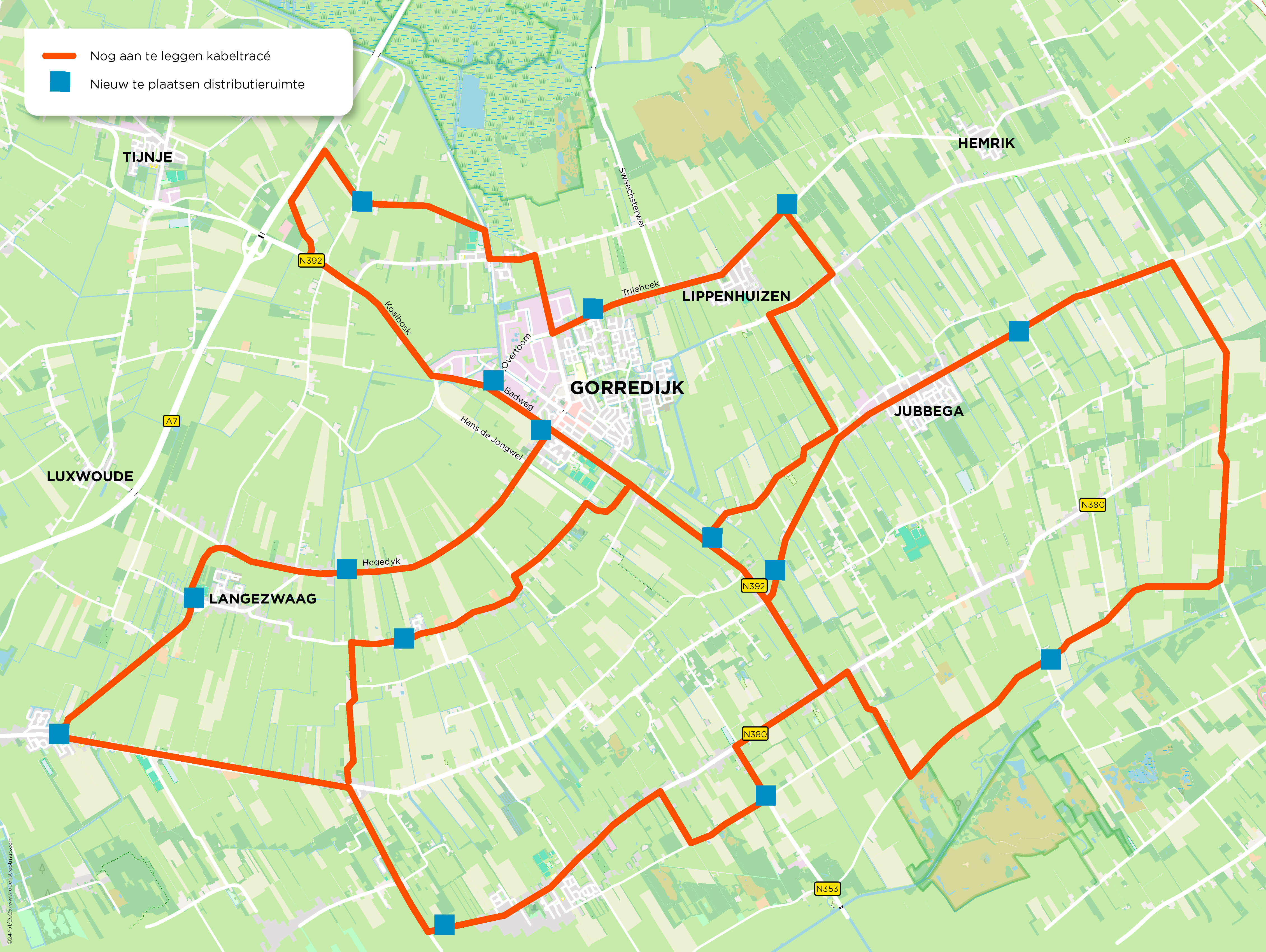 Kabelroute Gorredijk