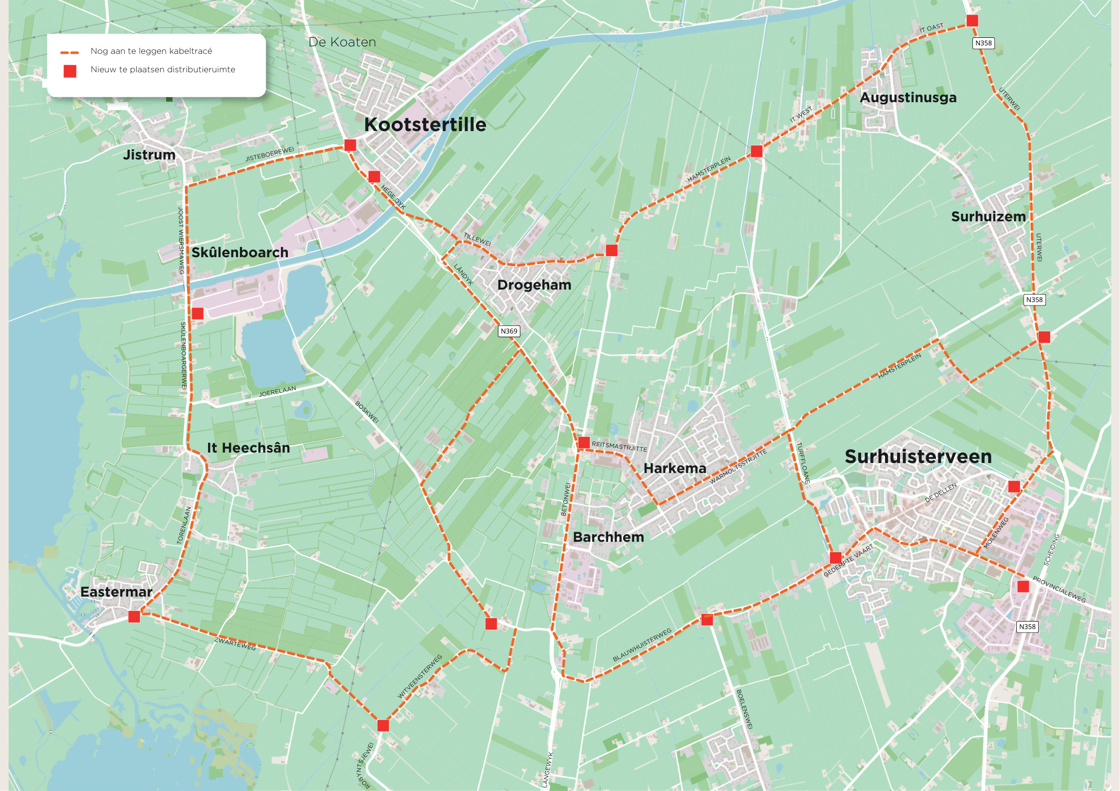 Routekaart Kootstertille