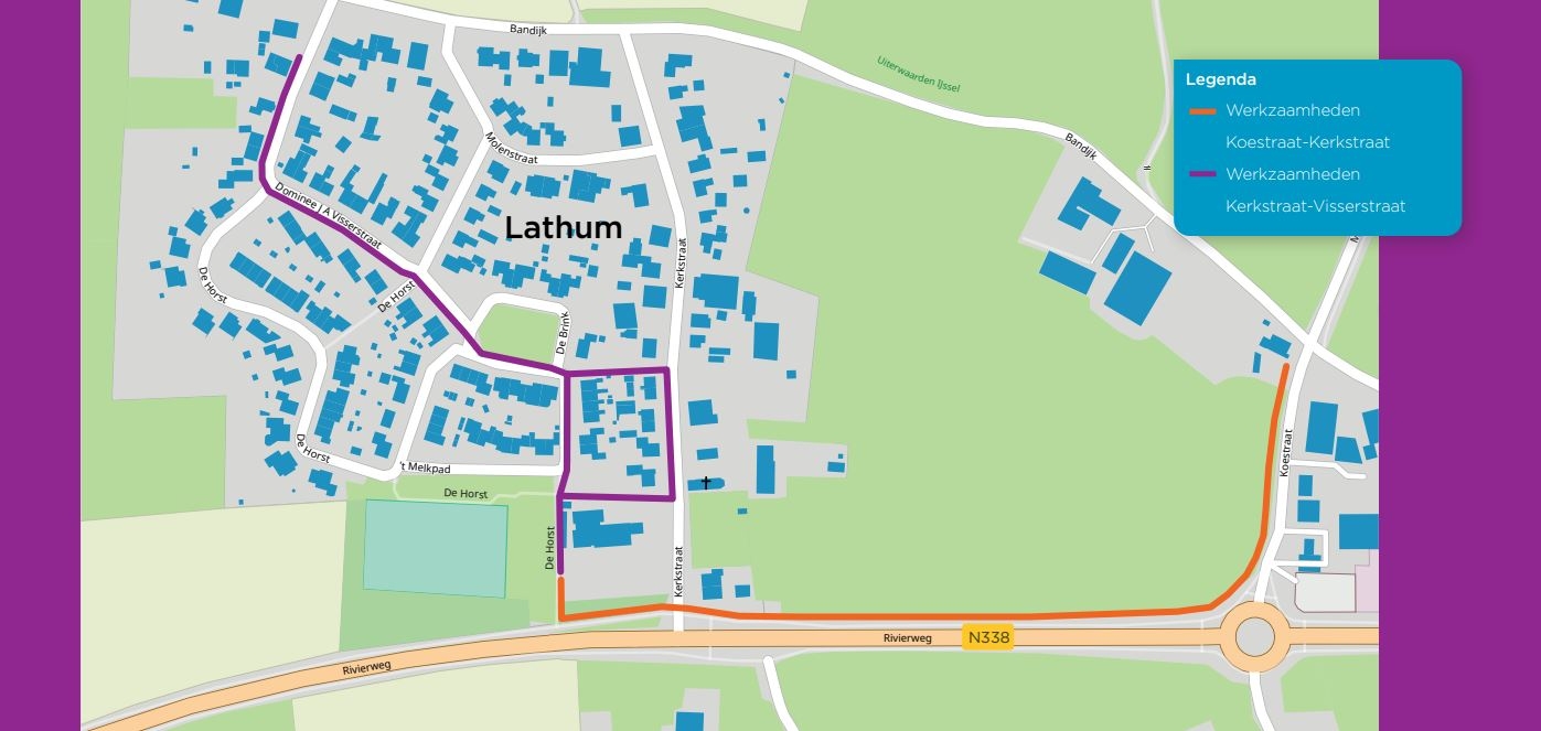 Kaart werkzaamheden Lathum