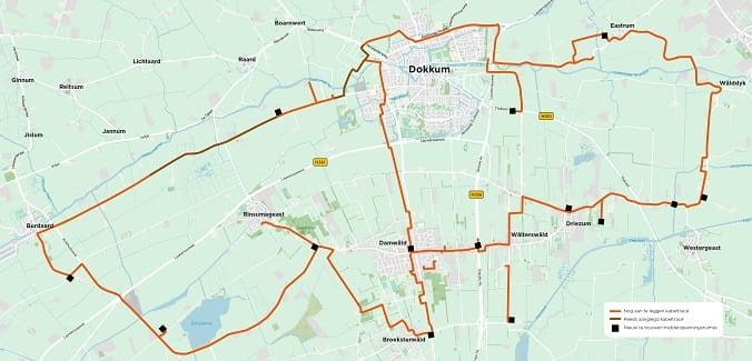 Kaart werkzaamheden Dokkum