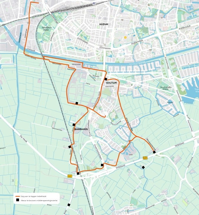 Kaart werkzaamheden Leeuwarden Zuidlanden Middelsee