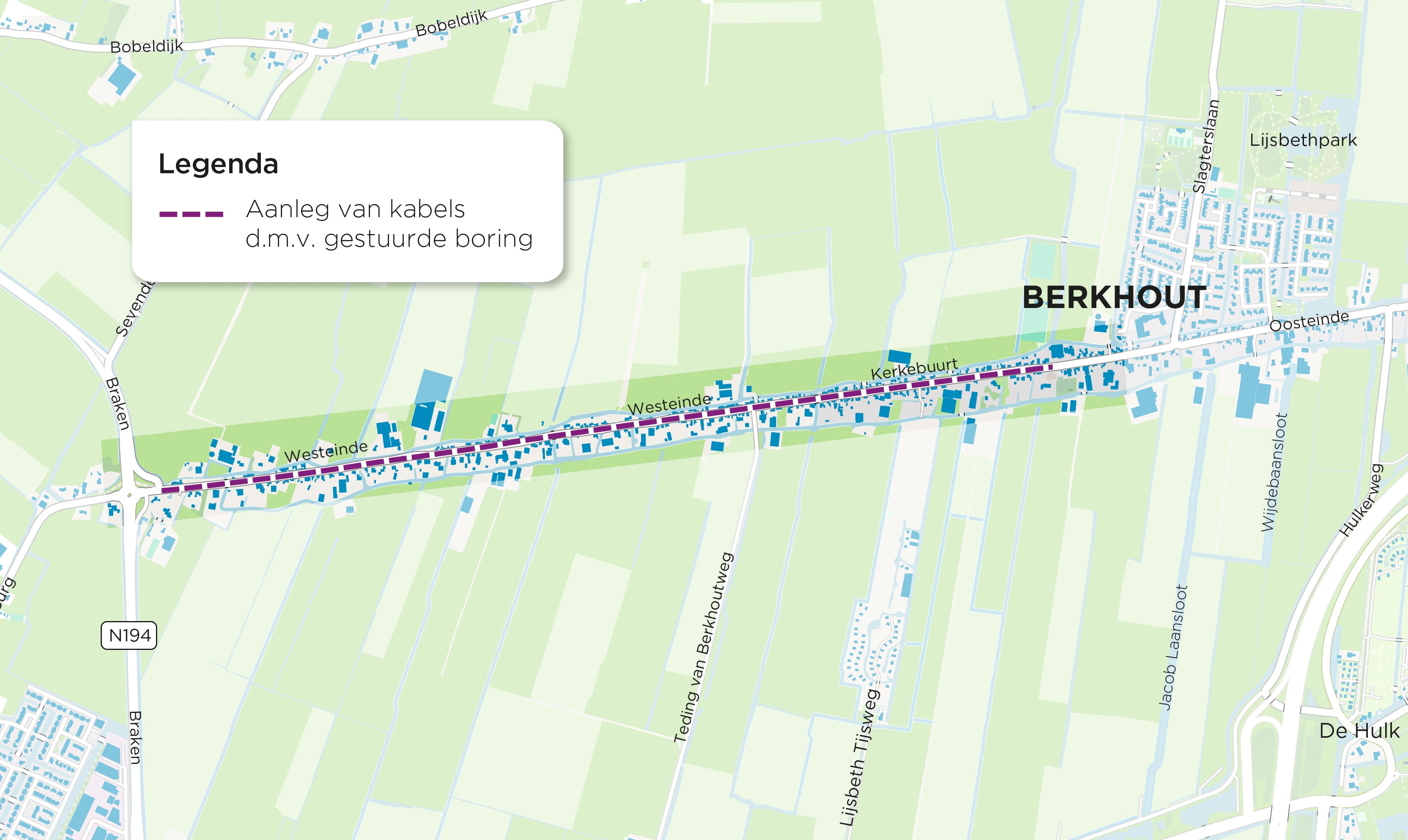 Kaart werkzaamheden Berkhout