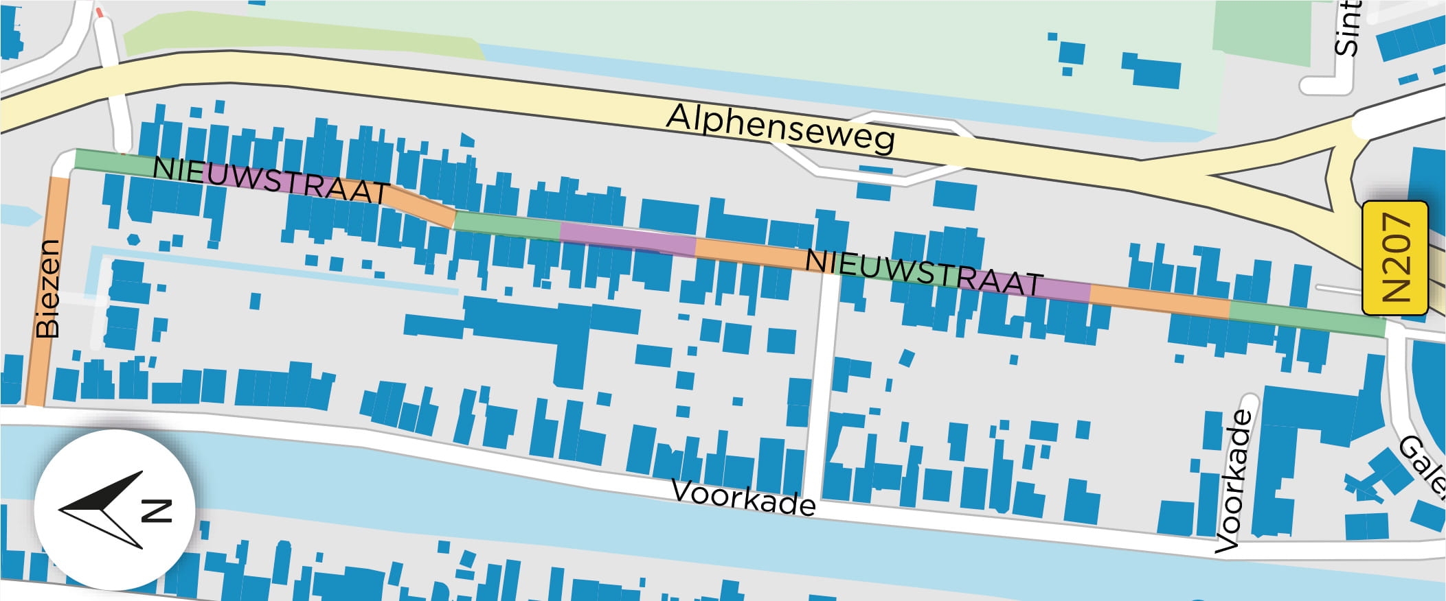 Kaart werkzaamheden Boskoop Nieuwstraat